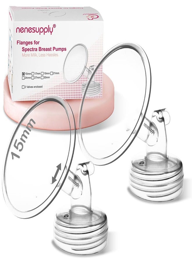 نينس سابلاي حواف Nenesupply مقاس 15 مم، قطعتان، متوافقة مع مضخة الثدي Spectra S2 S1 9 Plus Synergy Gold، بديل لأجزاء مضخة Spectra، ملحقات حواف، فتحة واسعة، تعمل مع صمام حماية من ارتداد السائل، زجاجة - Image 1